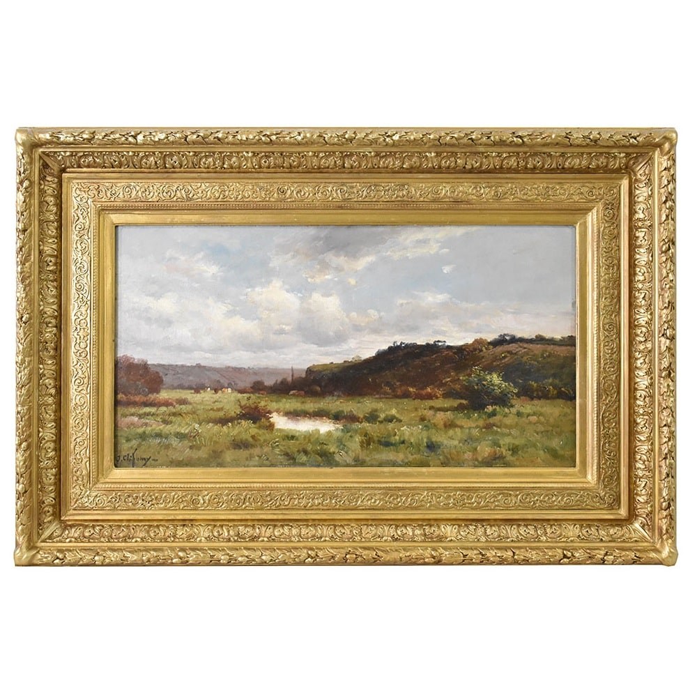 QP562 1 antique landscape paintings scenery nature painting XIX century.jpg